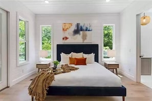Master bedroom with King bed and ensuite bath! French Doors open to the large patio!