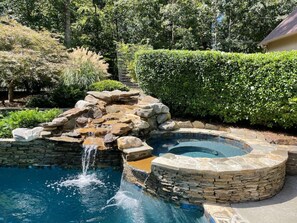 Waterfall Jacuzzi is Available Year-Round