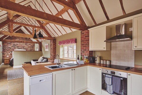The kitchen at The Dairy Barn, Worcestershire