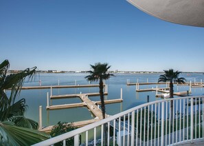 View from spacious balcony of Perdido Bay and Bldg C boat slips