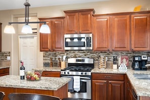 Your home away from home. Our kitchen is fully loaded just like your own kitchen!