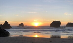 Sunsets on the beach just steps from the house!