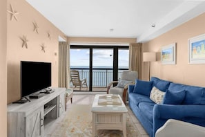 A great place to relax and watch your favorite TV show after a day at the beach.