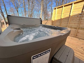 A new hot tub was recently added as an amenity for our guests.