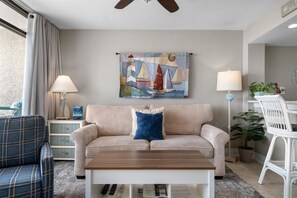 Cute coastal decorating abounds in this unit.  Makes you feel right at home.
