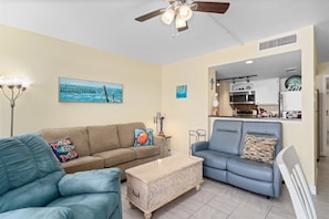 Plenty of seating invites family conversation.