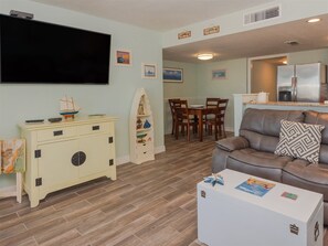 Plenty of space for family meals will make you feel right at home.