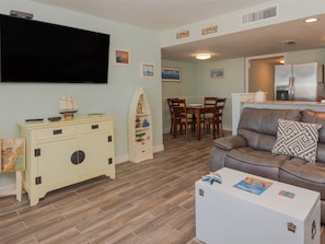 Plenty of space for family meals will make you feel right at home.
