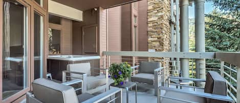 Covered Deck with Ski Run View