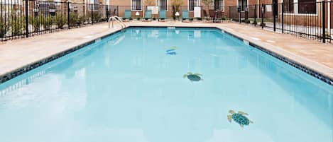 Take a dip in the outdoor pool.