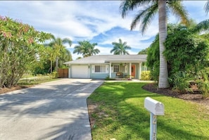 Large front yard and covered front porch