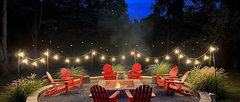 Backyard fire pit area 