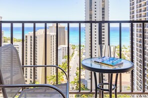 Beautiful ocean view from the balcony.
