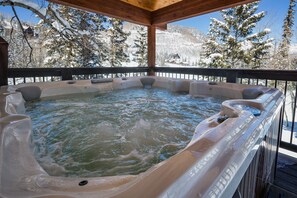 Covered Private Hot tub with mountain and Purgatory Ski Resort views