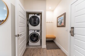 Private washer and dryer for guest use.