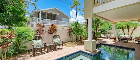 Private fenced heated pool.