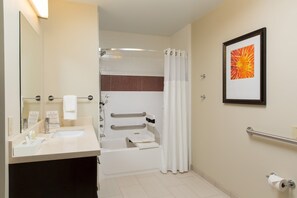 Get ready for your day in the bathroom.