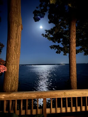 Moon views from the deck across Seneca Lake