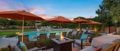 Sit Poolside and Enjoy the Fire Feature