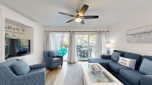 Living Room with Access to Private Deck