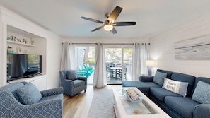 Living Room with Access to Private Deck