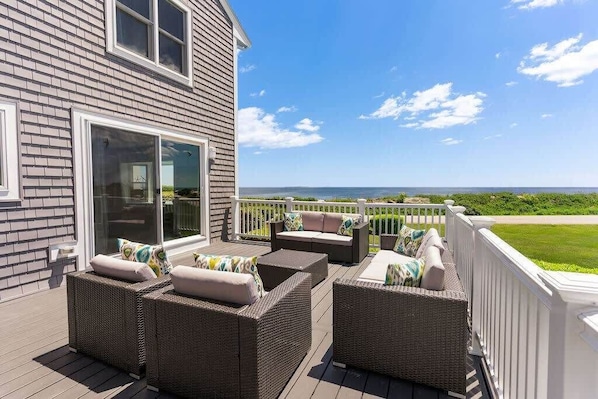 Private large deck with ocean views