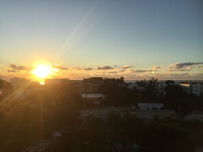 Sunrise over balcony