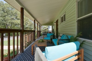 Cozy front porch to enjoy warm Texas nights