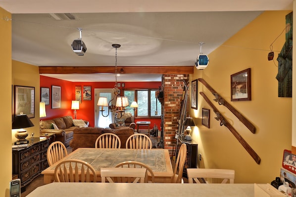 Dining area and living room