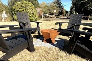 The Fire Pit:  Comfortable Adirondack chairs with cup holders, ready for s'mores