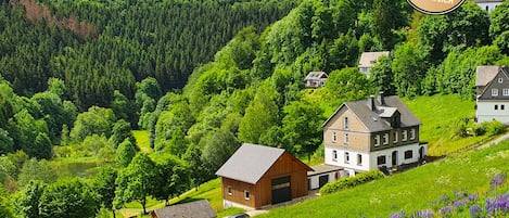 Blick auf das Ferienhaus Grimme