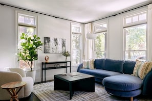 A second sitting area completely flooded with natural light
