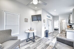 Sit and relax in the cozy living room space