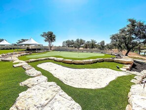 For all you golf fans out there, we have a huge putting and chipping green located right on the property for you to enjoy!