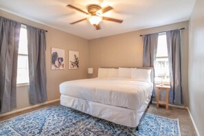 Minimalist Bedroom with tall window around