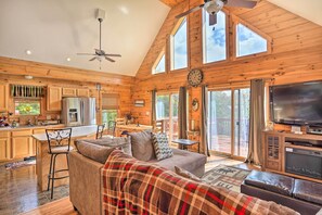 Living Room | Fireplace (Decorative Only) | DVD Player | Board Games