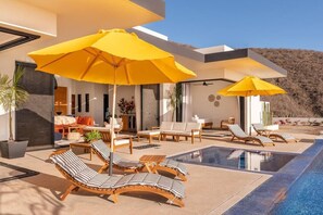 Great Outside pool lounging and Ocean Views