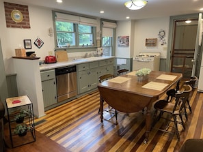 Kitchen with original hardwood floors