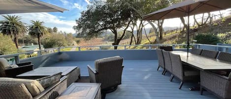 Relax on the deck with wonderful wine country views