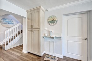 Pantry with items on the go! And the puppy food and water set.