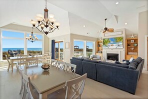 Eat together and watch for dolphins and whales in the luxurious Dining Area where you'll find lavish floor-to-ceiling windows and plenty of seating with two large Dining Tables.