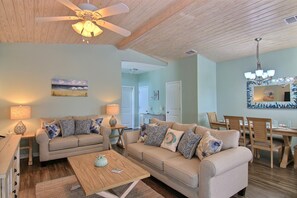 Relive your adventures in our spacious living room!