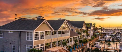 This beautiful three bedroom condo has panoramic views of the Port Aransas Marina.