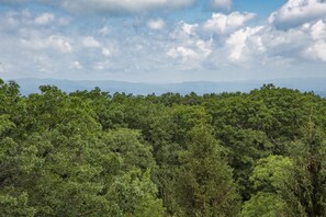 The view of the mountains from our deck.