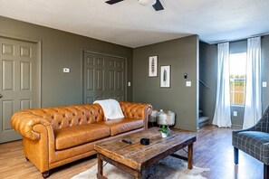 Our place has a large, leather couch to relax after a long day exploring Dollywood or the Great Smokies!  One of the best destinations in the entire country!