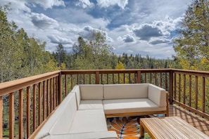 Outdoor Patio from Master Bedroom.  Star gazing at night as well as sunset views highly recommended!