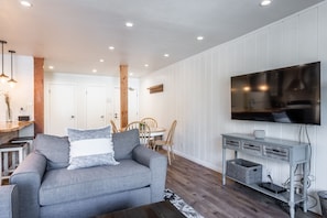 Living Room- Couch, Gas Fireplace Flat Screen TV
