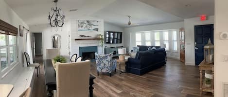Open floor plan living room and dining room perfect for family gatherings!