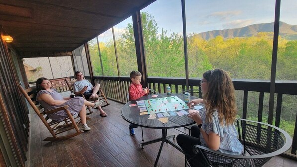 Enjoy family time on 1 of 2 private decks.  This one is screened in.