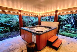 Hot Tub Surrounded by Tranquil Rainforest